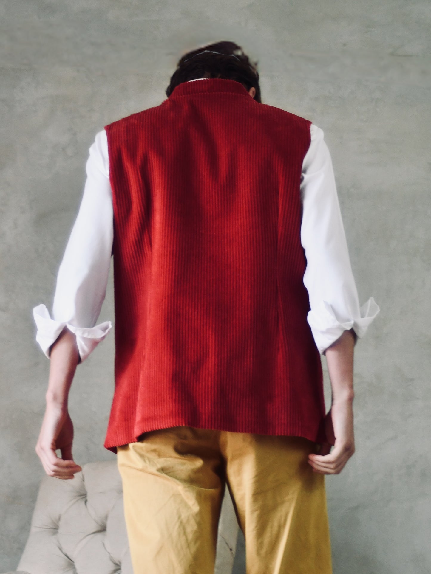 40" Classic Cut Waistcoat in Claret Corduroy