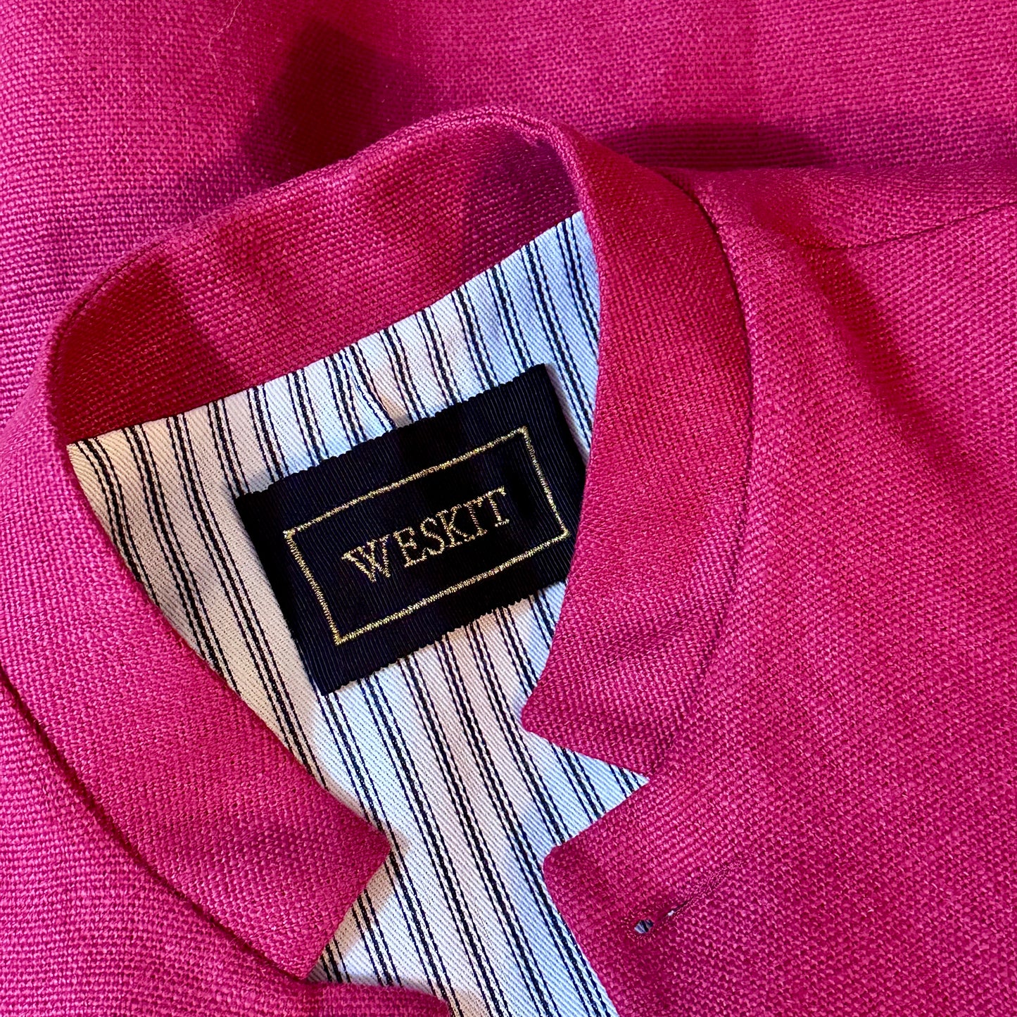 Classic Cut Waistcoat in Deep Red Heavier-Weight Irish Linen