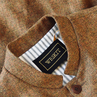 40" Tailored Cut Waistcoat in Brown and Orange Finely Woven Tweed