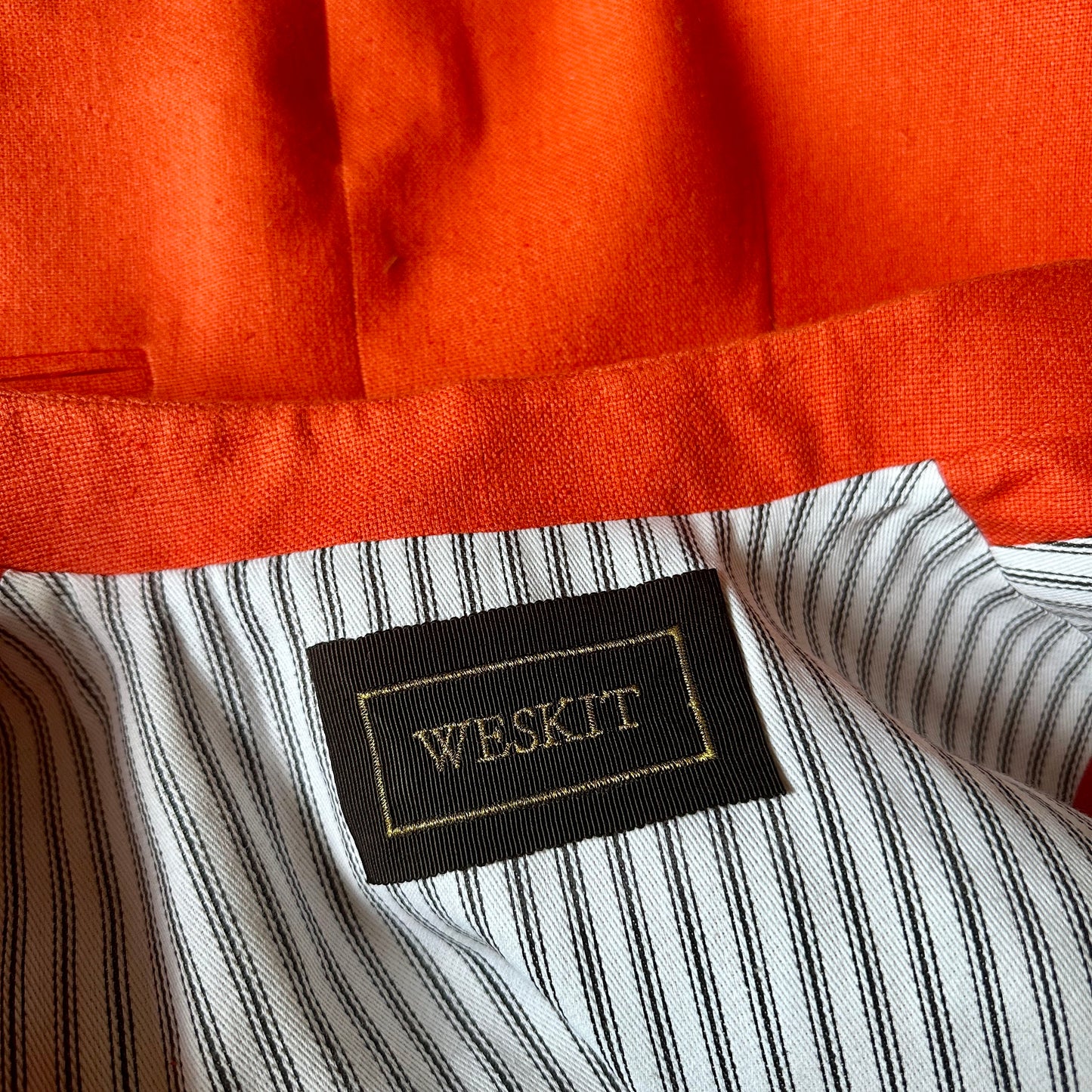 Tailored Cut Waistcoat in Saffron Orange Silk Matka