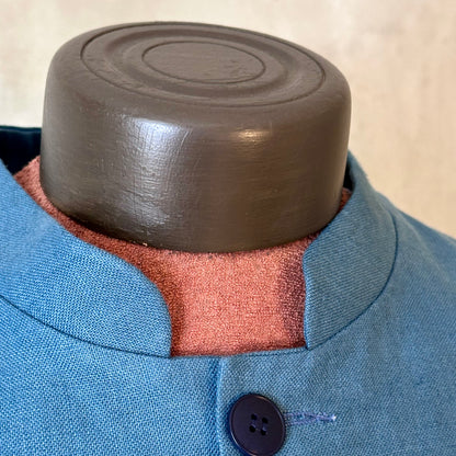 Tailored Cut Waistcoat in Sea Green Lighter Weight Linen