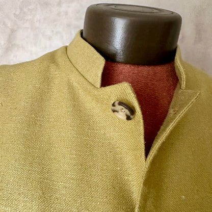 Tailored Cut Waistcoat in Sepal Green Silk Matka