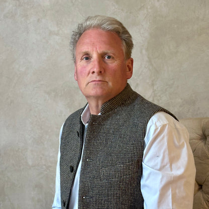 Classic Cut Waistcoat in Small Blue Lovat Check