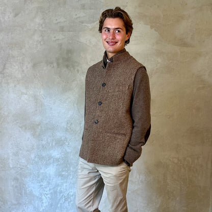 Classic Cut Waistcoat in Small Brown Lovat Check