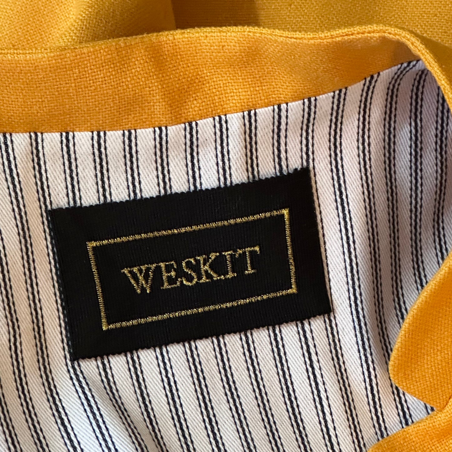 Tailored Cut Waistcoat in Sunflower Yellow Silk Matka