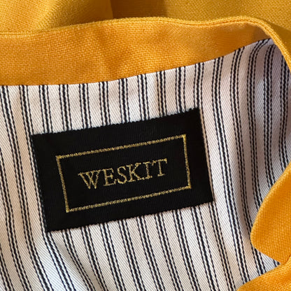 Tailored Cut Waistcoat in Sunflower Yellow Silk Matka