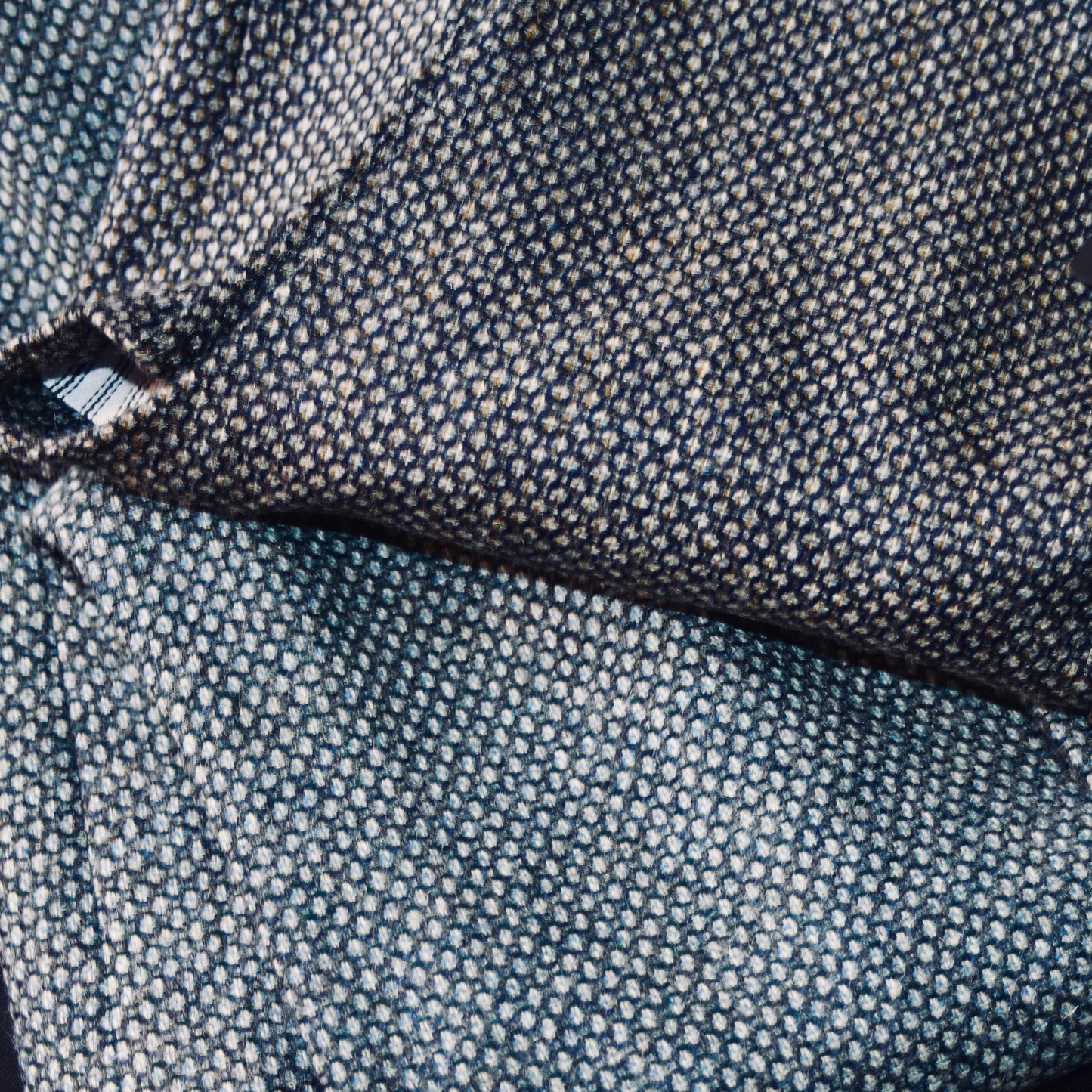 Classic Cut Waistcoat in Grey Blue Tiger Eye Tweed