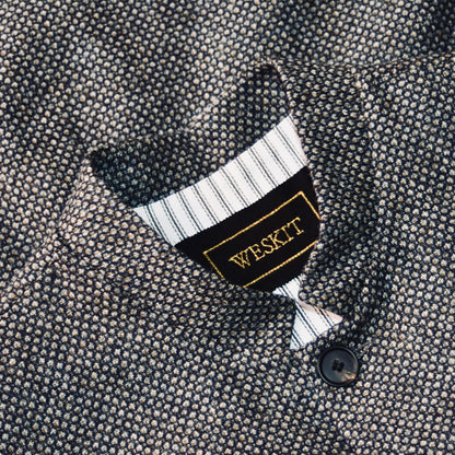 Classic Cut Waistcoat in Grey Blue Tiger Eye Tweed