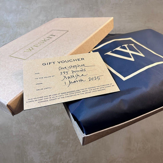 Weskit Boxed Gift Voucher with Weskit Waistcoat Cover