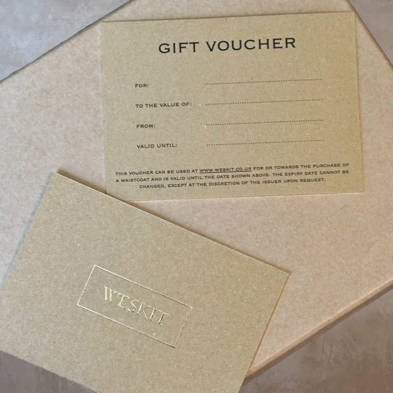 Weskit Boxed Gift Voucher
